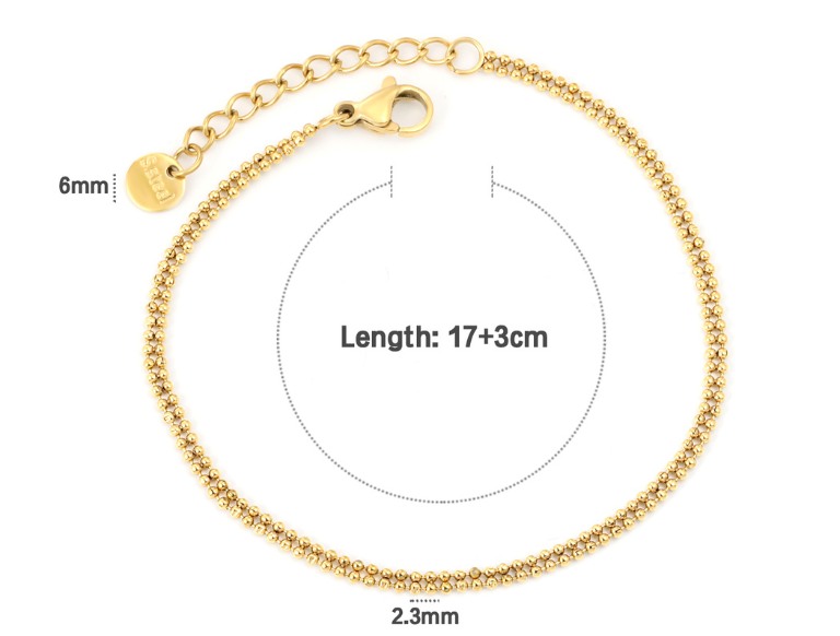 Bracelet - PVD 18k Gold Size17+3cm - Aura Product (4)