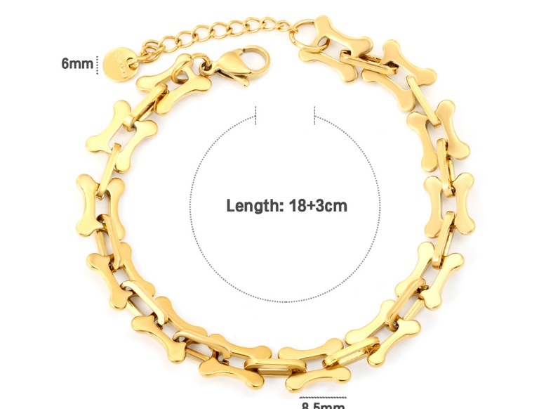 Bracelet - PVD 18k Gold Size18+3cm - Aura Product (4)